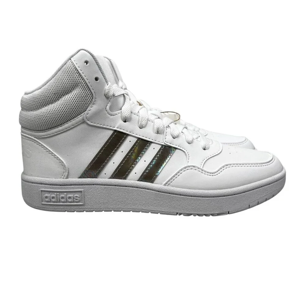 Adidas Hoops Mid White Basketball Shoes Youth Girl's Sizes 4 - 6 (Y) GS